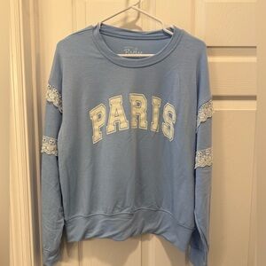 Relic Light Blue Lace Trim Sweatshirt